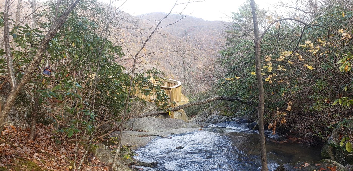 Crabtree Falls deck from creek level